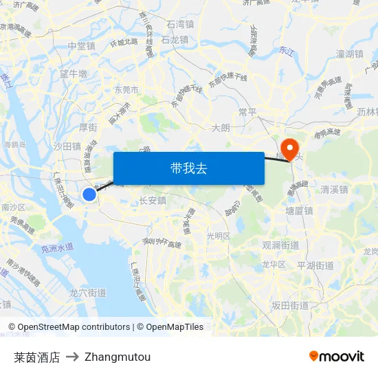 莱茵酒店 to Zhangmutou map