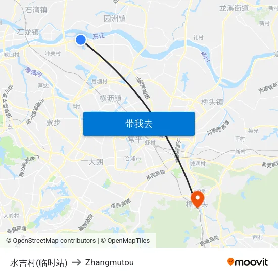水吉村(临时站) to Zhangmutou map