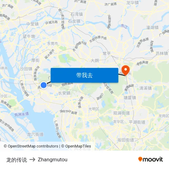 龙的传说 to Zhangmutou map