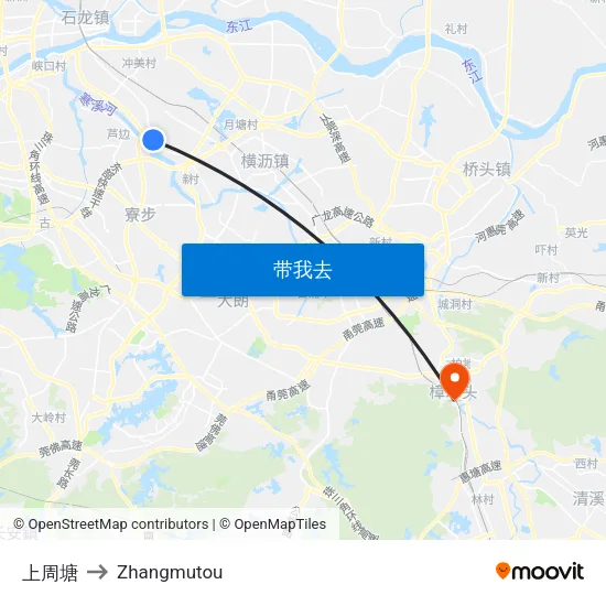 上周塘 to Zhangmutou map