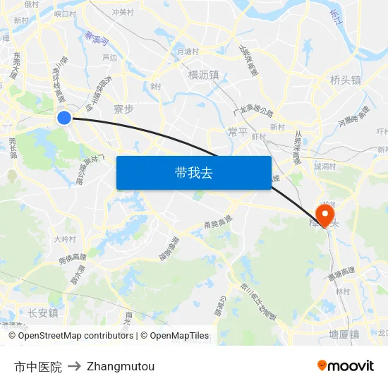 市中医院 to Zhangmutou map