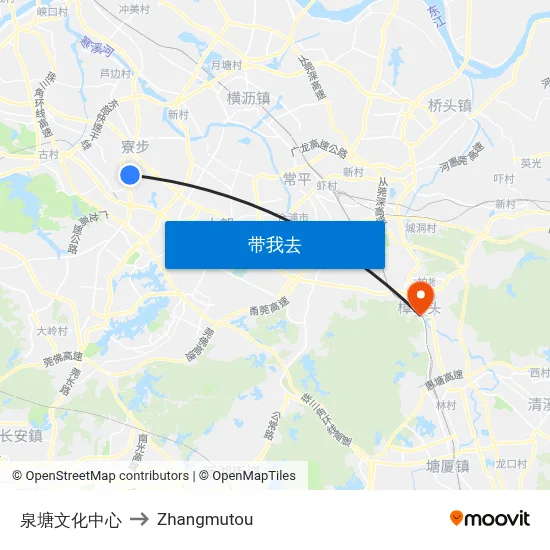 泉塘文化中心 to Zhangmutou map