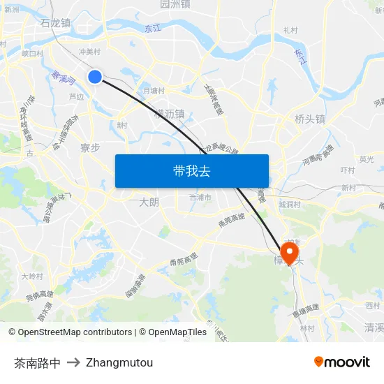 茶南路中 to Zhangmutou map