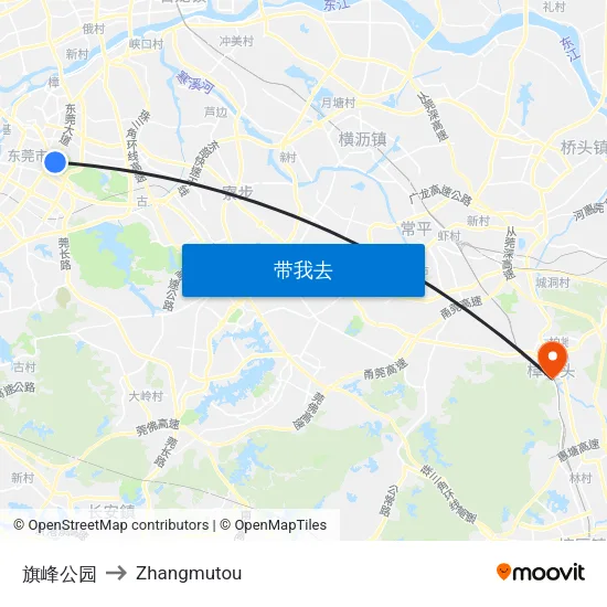 旗峰公园 to Zhangmutou map
