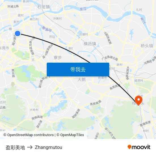盈彩美地 to Zhangmutou map