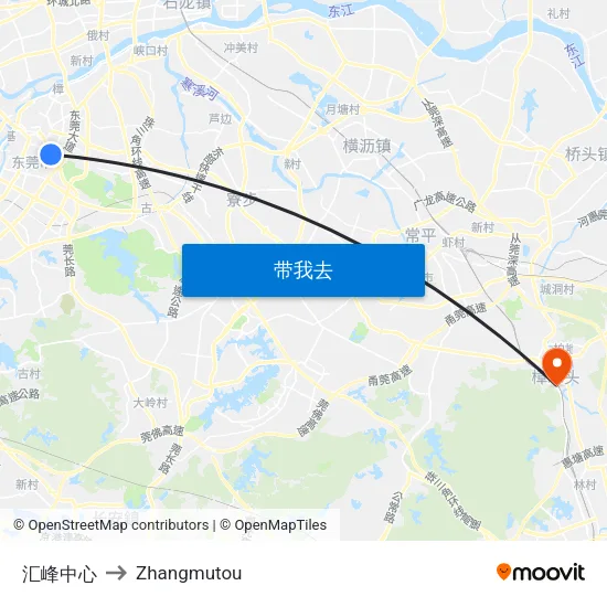 汇峰中心 to Zhangmutou map