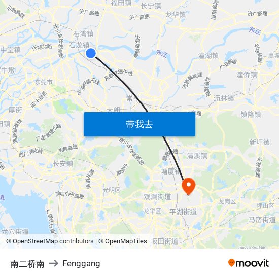 南二桥南 to Fenggang map