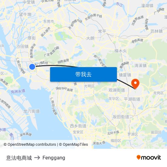 意法电商城 to Fenggang map