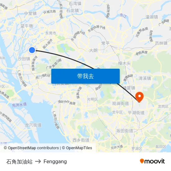 石角加油站 to Fenggang map