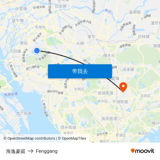 海逸豪庭 to Fenggang map