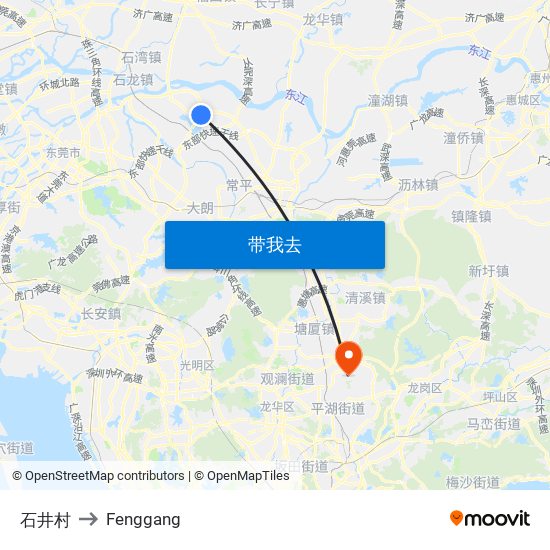 石井村 to Fenggang map