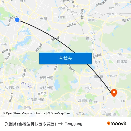 兴围路(金雄达科技园东莞园) to Fenggang map