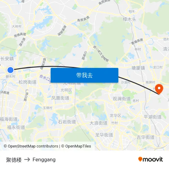 聚德楼 to Fenggang map