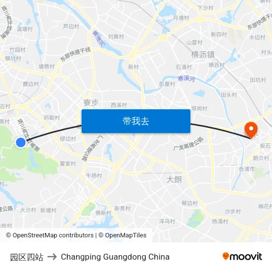园区四站 to Changping Guangdong China map