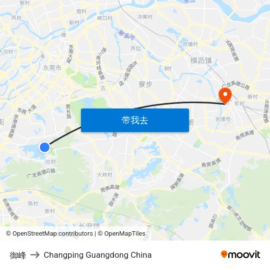 御峰 to Changping Guangdong China map