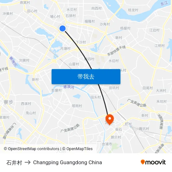 石井村 to Changping Guangdong China map