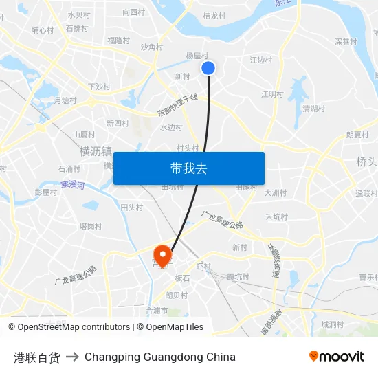港联百货 to Changping Guangdong China map