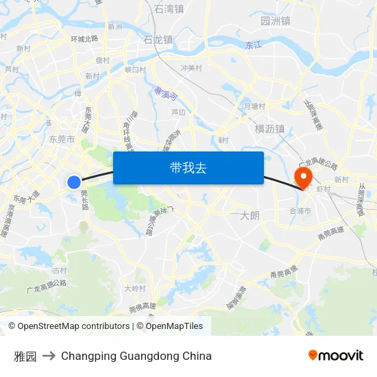 雅园 to Changping Guangdong China map