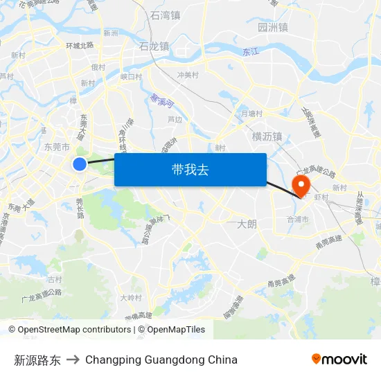 新源路东 to Changping Guangdong China map