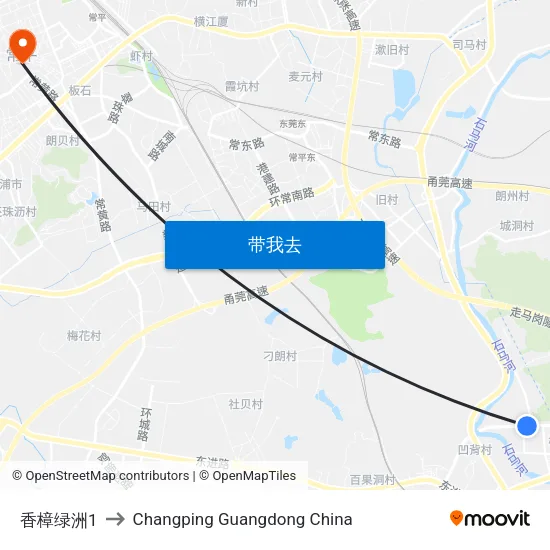 香樟绿洲1 to Changping Guangdong China map