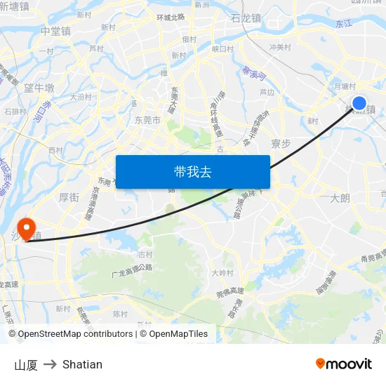 山厦 to Shatian map