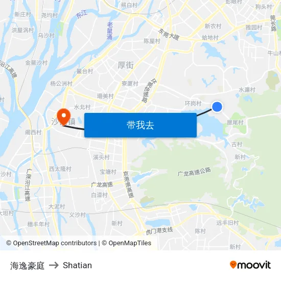 海逸豪庭 to Shatian map