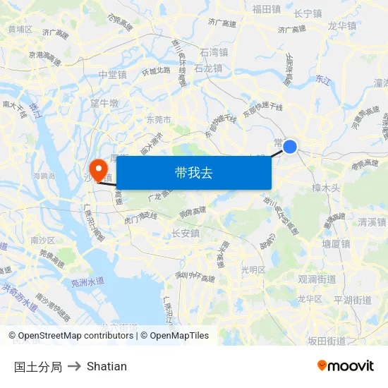 国土分局 to Shatian map