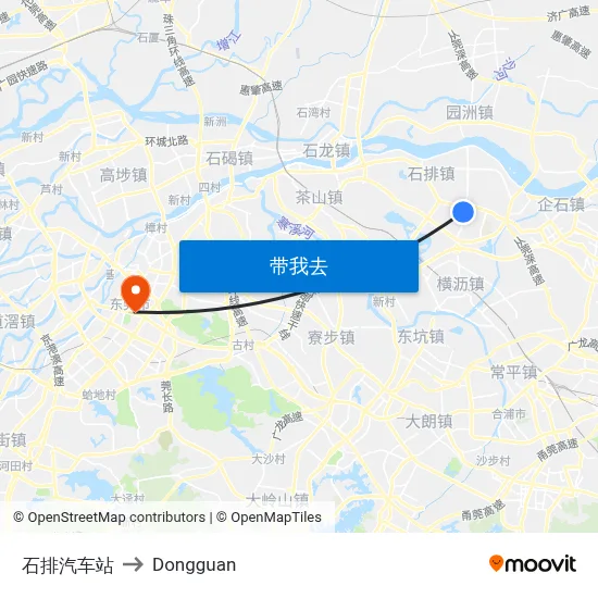 石排汽车站 to Dongguan map