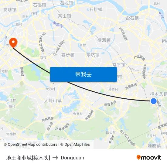 地王商业城[樟木头] to Dongguan map