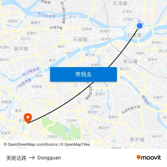 美能达路 to Dongguan map