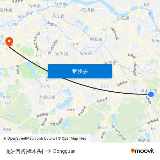 龙洲百货[樟木头] to Dongguan map