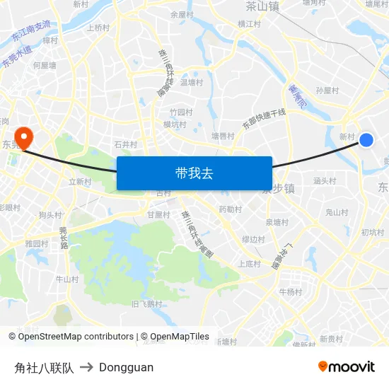 角社八联队 to Dongguan map