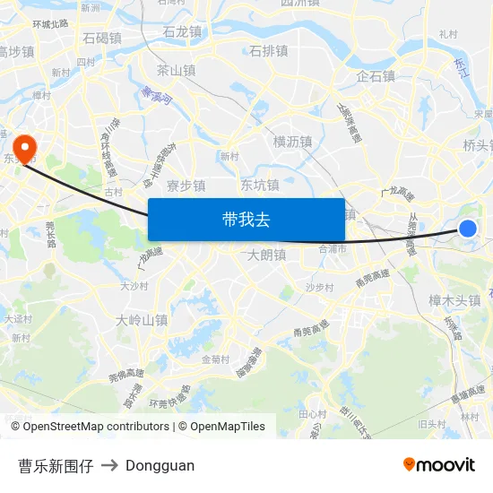 曹乐新围仔 to Dongguan map