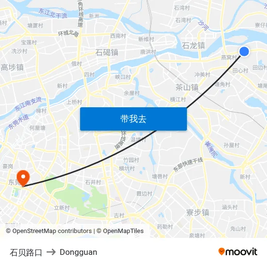 石贝路口 to Dongguan map