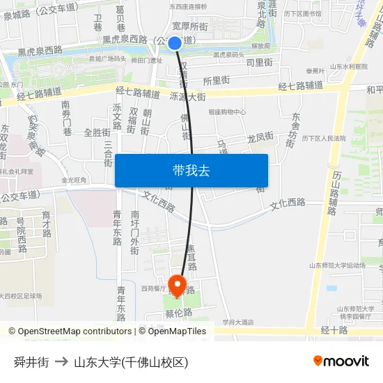 舜井街 to 山东大学(千佛山校区) map