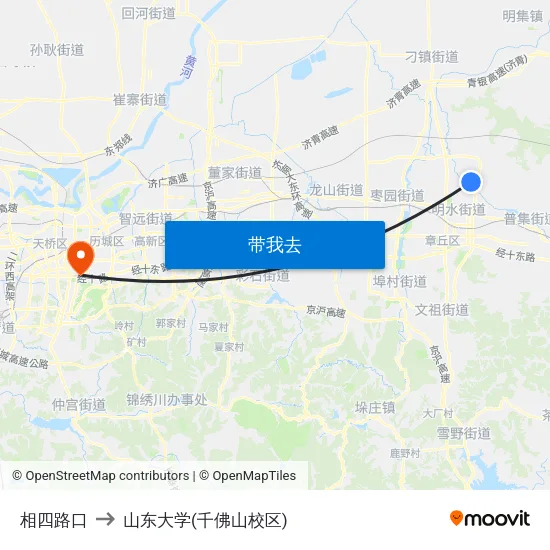 相四路口 to 山东大学(千佛山校区) map