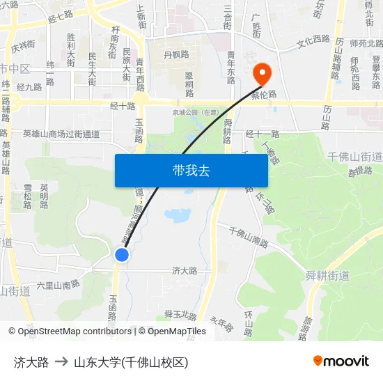 济大路 to 山东大学(千佛山校区) map