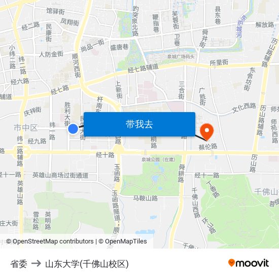 省委 to 山东大学(千佛山校区) map