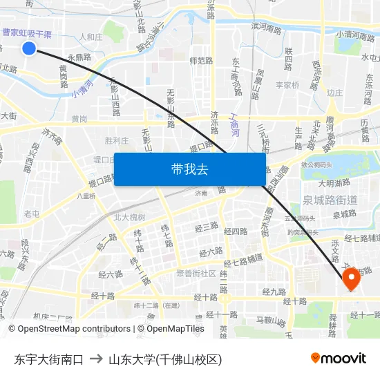 东宇大街南口 to 山东大学(千佛山校区) map