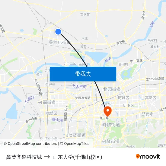 鑫茂齐鲁科技城 to 山东大学(千佛山校区) map