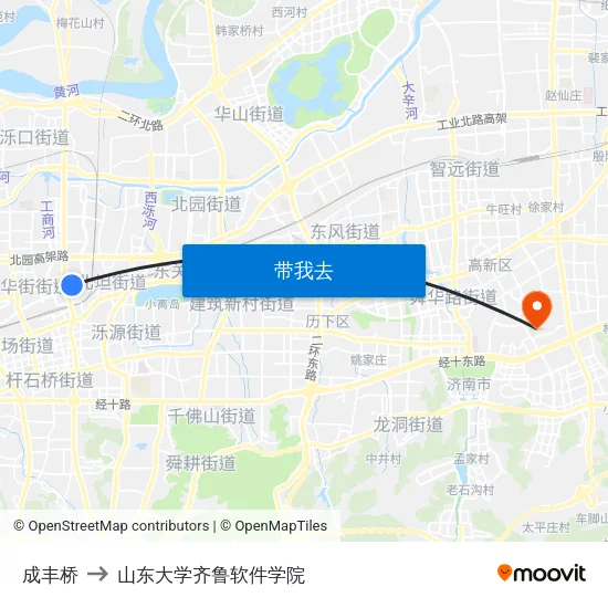 成丰桥 to 山东大学齐鲁软件学院 map