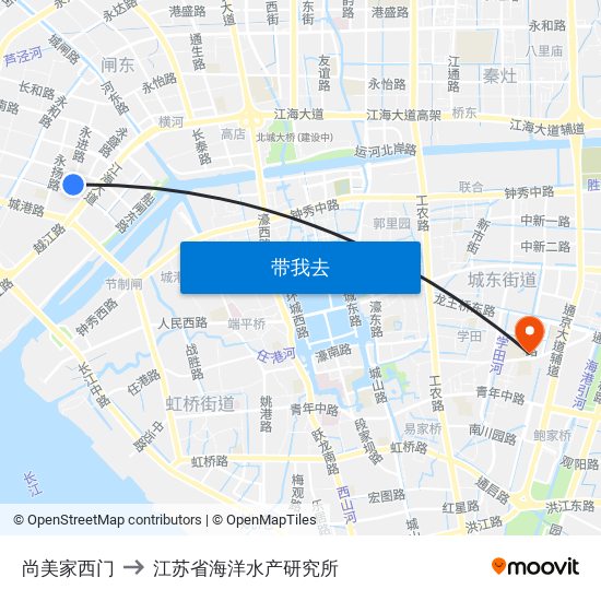 尚美家西门 to 江苏省海洋水产研究所 map