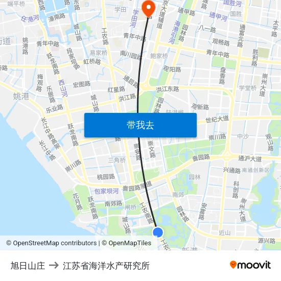 旭日山庄 to 江苏省海洋水产研究所 map