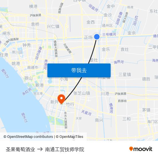 圣果葡萄酒业 to 南通工贸技师学院 map