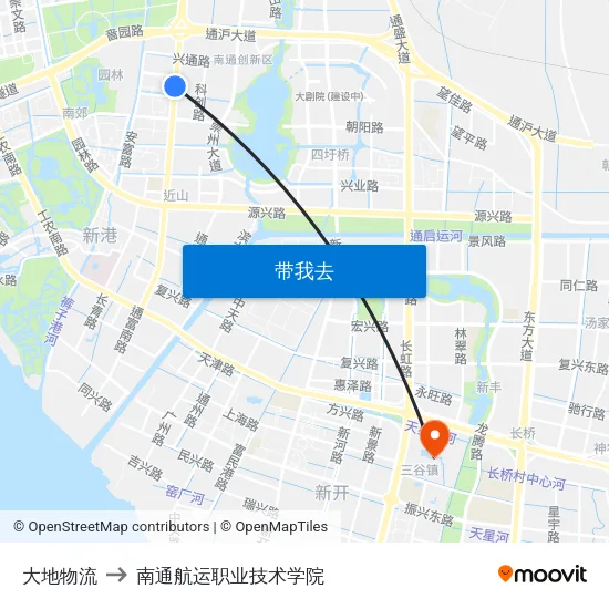 大地物流 to 南通航运职业技术学院 map