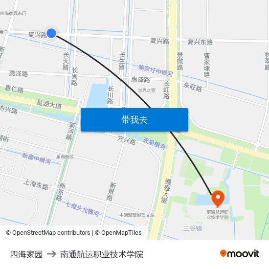 四海家园 to 南通航运职业技术学院 map