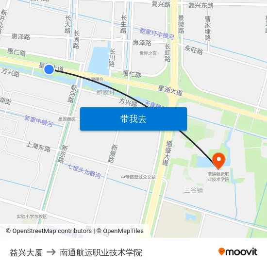 益兴大厦 to 南通航运职业技术学院 map