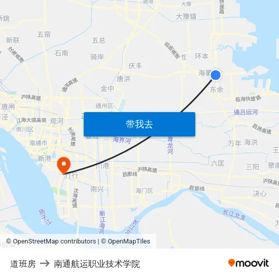 道班房 to 南通航运职业技术学院 map