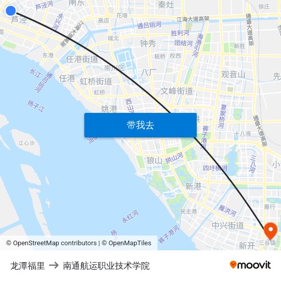 龙潭福里 to 南通航运职业技术学院 map
