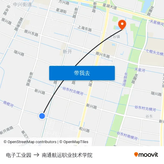 电子工业园 to 南通航运职业技术学院 map